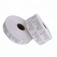 care type black polyester nylon taffeta care garment label printing